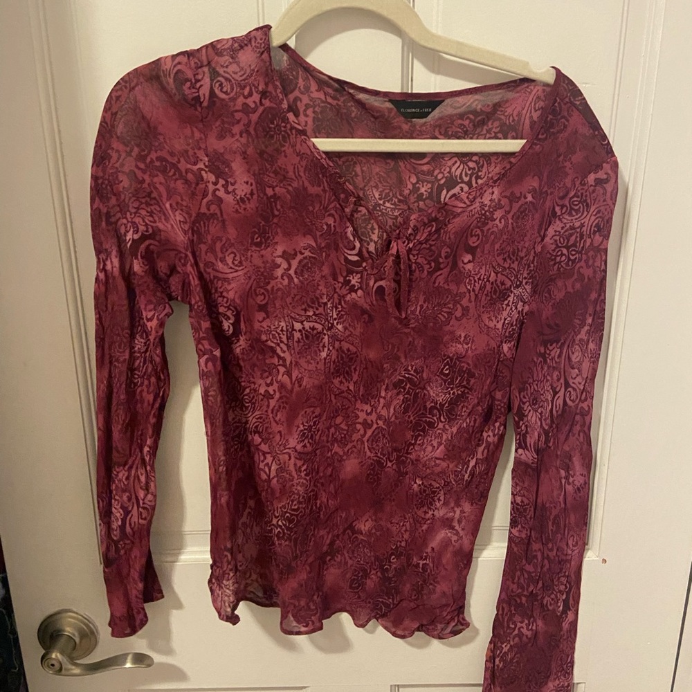 Florence + Fred purple paisley top